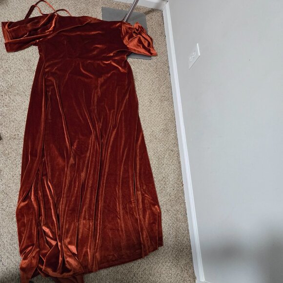 Sz 3XL Baltic Born Meghan Velour Wrap Gown in Rust - Picture 11 of 11